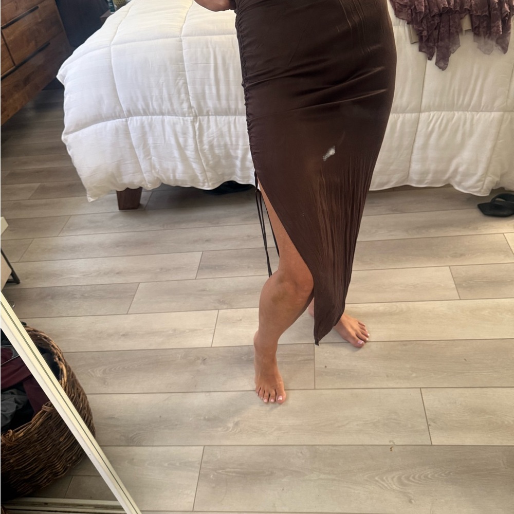 Zara Brown Midi Skirt
